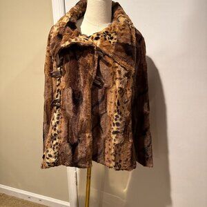 Leopard faux fur Jou Jou jacket cape